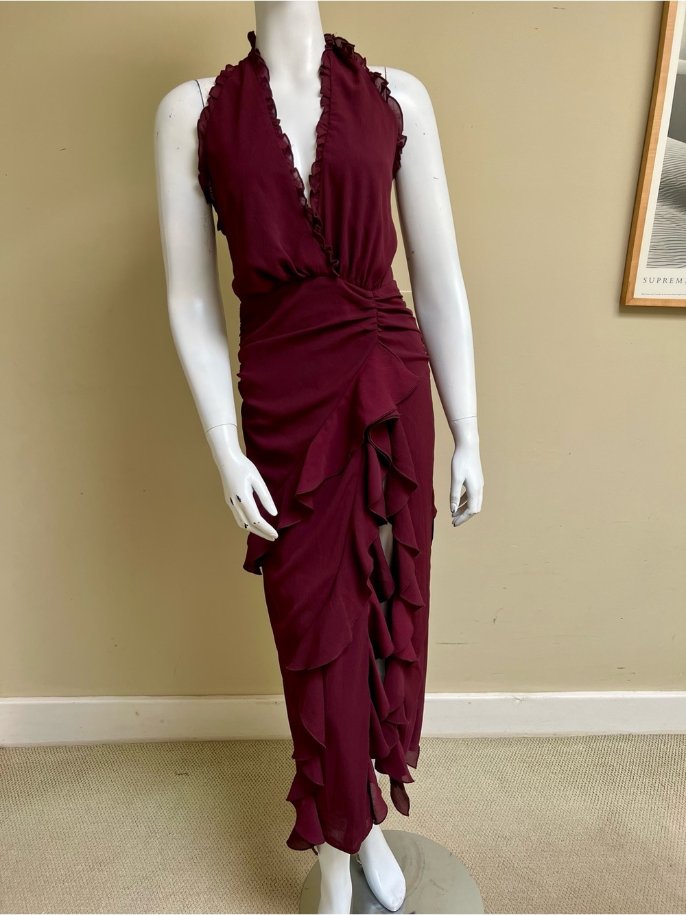 Merlot Halter Maxi Dress